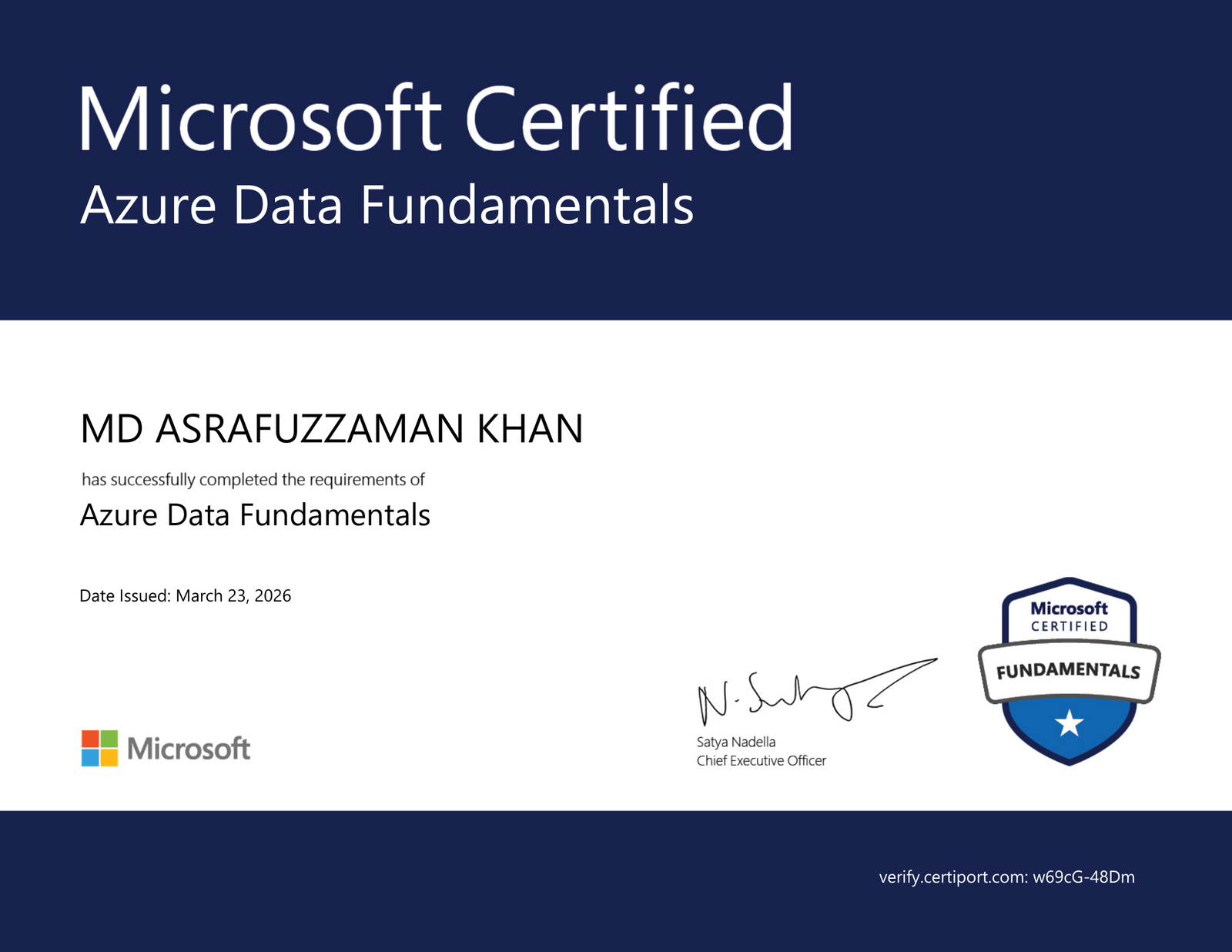 Microsoft Certified: Azure Data Fundamentals